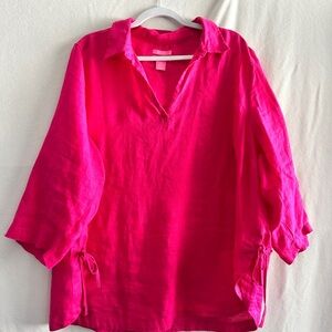 Isaac Mizrahi Vibrant Pink Tunic Top